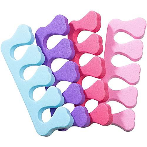 Juvale Toe Separators - 100 Pack Soft Foam Toe Cushions and Spacer Perfect for Nail Polish, Pedicure, BRelief and Hammer Toe (4 Colors)