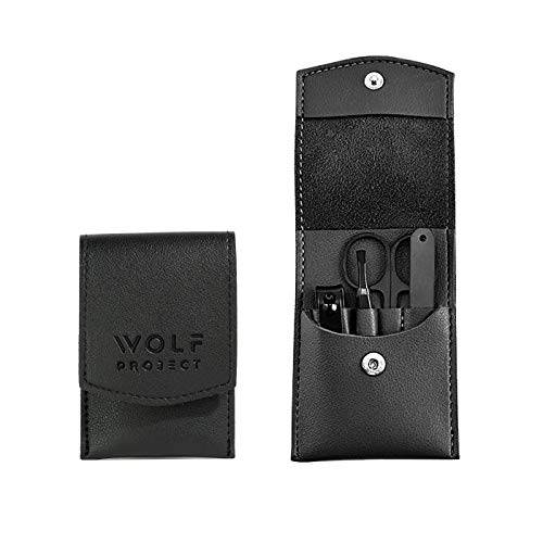 Wolf Project Mens Nail Grooming Kit - Mens Manicure Set: A 4-piece (Tweezers And Nail Clipper Set With File And Scissors) Stainless Steel Grooming Kit For Men - The Perfect Travel Nail Kit For Men