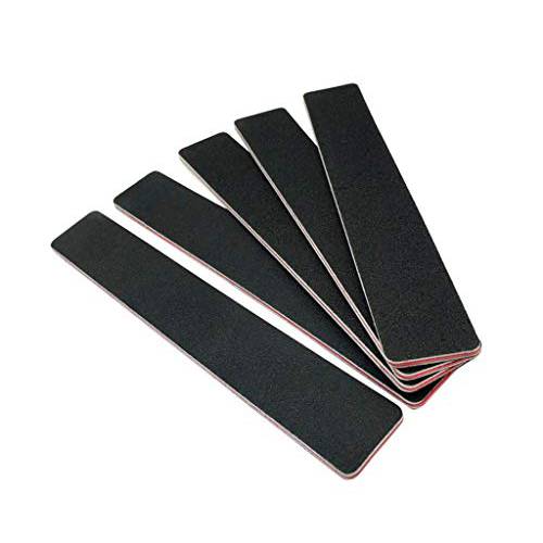 10Pcs Professional Washable Thick Nail Files Emery Board 60/60 Grit Black Nail Art Care Sanding Buffer Buffing Manicure Pedicure Tool
