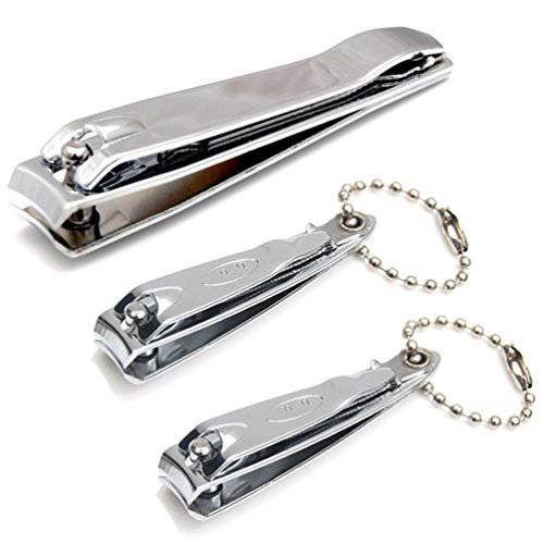 Luxxii (3 Pack) Sharp Sturdy Nail Clippers Set with Nail File Toenail & Fingernail Clippers Nail Cutter Clipper Gift Set for Men and Women (A)