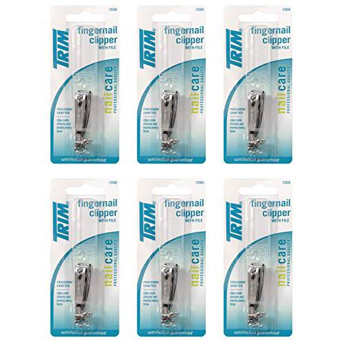 Trim Nailcare Fingernail Steel Clipper with File, Item Number 12500 (Pack of 6)