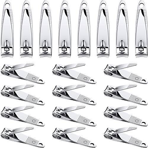 20 Pieces Stainless Steel Nail Clippers Set Fingernail and Toenail Clipper Portable Sturdy Nail Clippers for Men and Women