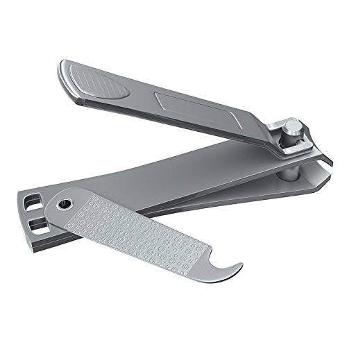 Clyppi Nail Clippers with Swing Out Nail Cleaner/Nail File - Fingernail Clippers / Toe Nail Clippers. Sharp Stainless Steel with Wide Easy Press Lever