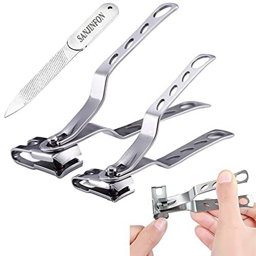SANJINFON 3 in 1 Nail Clippers with 360 Degree Rotating Head Upgraded, Sharp Toenail Clippers for Men Thick Toenails/Nails for Seniors, Precision Spin Snips, Toe Nail Clipper, Cutter, Trimmer, File