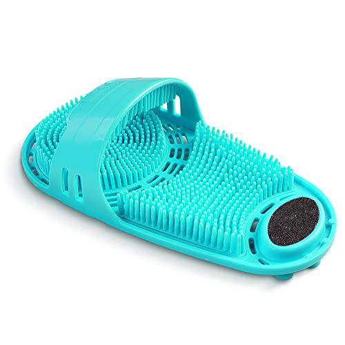Kibhous Silicone Shower Foot Scrubber Personal Foot Massage and Cleaning with Soft Silicone Bristles and Non-Slip Suction Cups, Foot Scrubbers for Use in Shower Men and Women (1PCS Green)