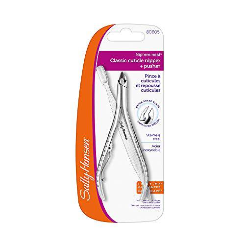 Sally Hansen Beauty Tools, Nip’em Neat-Cuticle Nipper, Pusher, Half Jaw, 1 count, Cuticle Cutter, Cuticle Nipper, Cuticle Clippers, Cuticle Trimmer, Precise Blade, Safely Trims