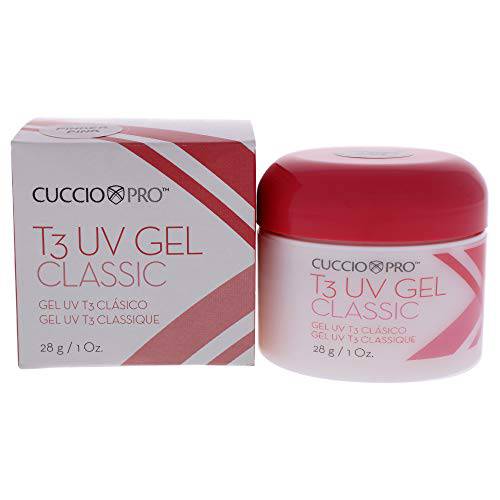 Cuccio Pro T3 UV Gel Classic - Easy Application - Strength And Durability - High Shine And Odor Free - Maintains Natural Nail Thickness - Optimal For Short Nail Beds - Pinker Pink - 1 Oz Nail Gel