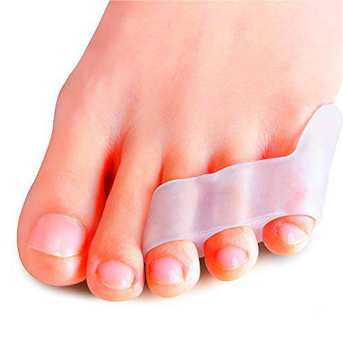 Povihome 10 Pack Pinky Toe Separator and Protectors, Triple Gel Toe Separators for Overlapping Toe, Curled Pinky Toes Separate and Protect