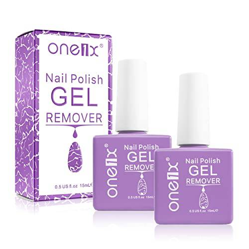 Nail Polish Remover, Gel Polish Remover for Nails 2 Pack, Safe and Quick Nail Gel Remover In 5 Minutes, No Need Foil Soaking or Wrapping, Gel No More 0.5 Fl Oz X 2 Bottles