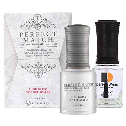 LeChat - Perfect Match Gel Polish - High Gloss Top Gel Sealer - Comes With Dare to Wear Nail Lacquer - (0.5 Ounce) - Easy Application - Protective Shell