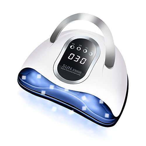 UV Gel Nail Lamp,280W UV Nail Dryer LED Light for Gel Polish-4 Timers Professional Nail Art Accessories,Curing Gel Toe Nails,White,1Pc