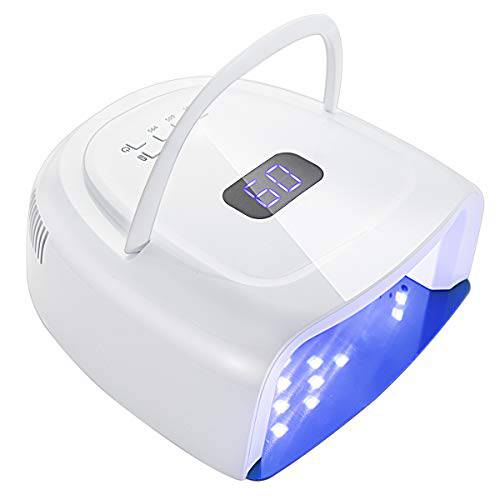 Ayshone 60W Rechargeable LED Gel Nail Lamp Cordless UV Led Nail Light Nail Dryer for Gel Nails with Lifting Handle Touch Sensor LCD Screen