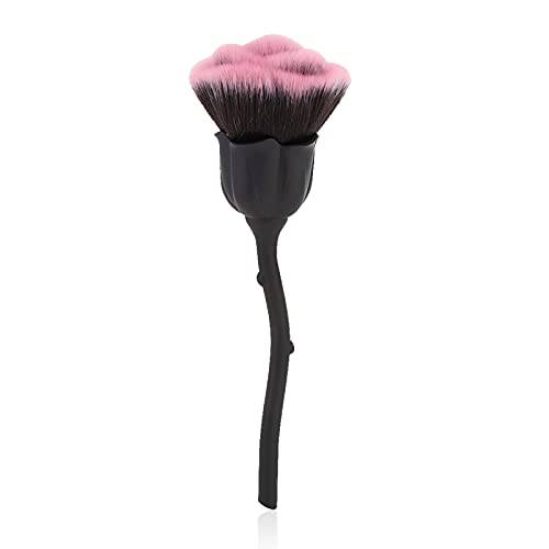 Rose Shaped Nail Dust Brush, Long Handle Nail Brush Blusher Loose Powder Brush Makeup & Manicure Dust Remover Brush for Clean(2)