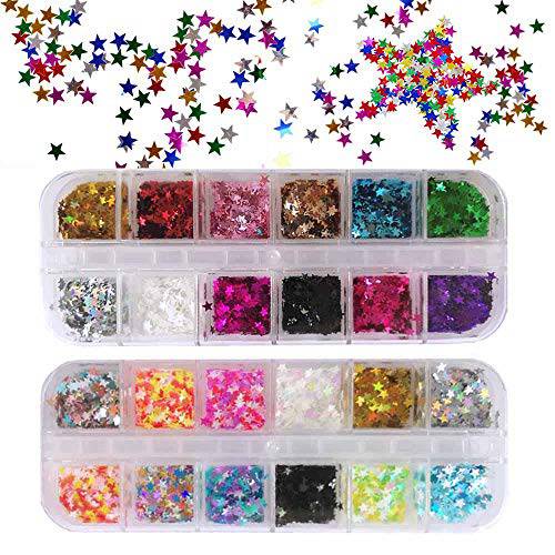 36 Colors Heart Glitter Nail Art Sequins, EBANKU Holographic Heart Shaped Nail Sequin Laser Heart Nail Art Flake Glitter Decals for Valentine’s Day Face Eyes Nail Art Decoration DIY Craft (3 Boxes)