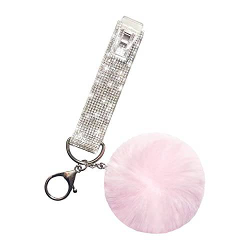 Card Grabber Credit Card Puller Keychain Acrylic Debit Bank Card Grabber with Cute Pom Pom Ball and Plastic Clip For Long Nail Tips Nail Art Design
