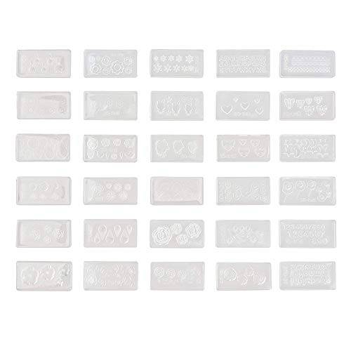 Cosmos Pack of 30 Different DIY 3D Silicone Nail Art Decortive Design Mold Nail Art Making Tools Mould Kit