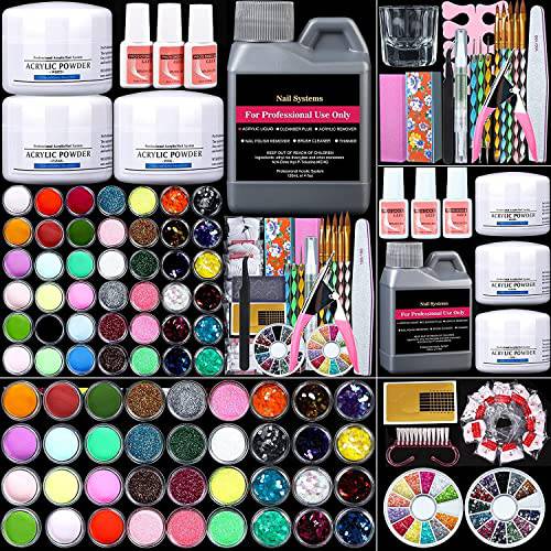 Acrylic Nail Kit, Acrylic Powder and Liquid Set for Beginners Professional Acrylic Nail Set with Everything
