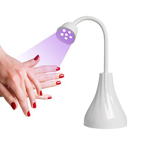 Desk UV LED Light for Gel Nails 5V USB Input UV Lamp Flash Cure Light with Fixtures and Gooseneck Mini Nail Lamp for Outdoor Stall Gel Nail Curing(Without Battery)