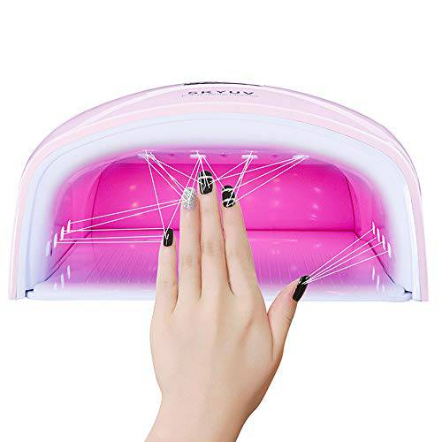 Nail Lamp, 48W Led Nail Gel Lamp, Nail Dryer Light Curing Lamp Light Gel Nail Polish Dryer Curing Lamp with 4 Timer Setting Auto Infrared Sensor