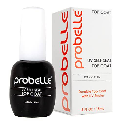 Probelle UV Top Coat - Self Seal Top Coat - Uses UV from Sun to seal barrier on manicure for a long lasting manicure effect, 0.5 fl oz/ 15 mL