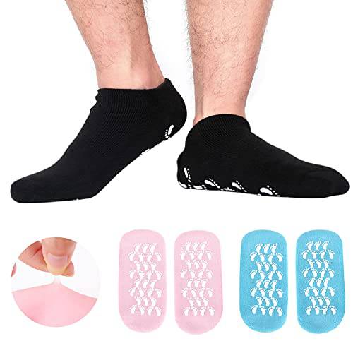 2 Pairs Large Moisturizing Socks for Men and 2 Pair Moisturizing Socks for Women