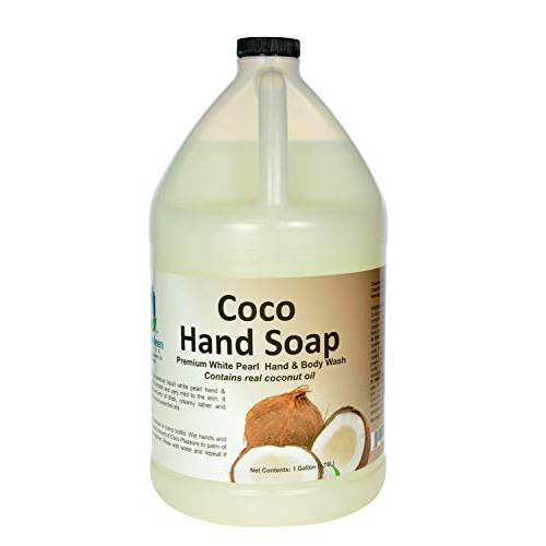 Simply Kleen USA Premium Simply Coco White Pearl Liquid Hand, Body Soap, Contains Real Coconut Oil, 1 gallon