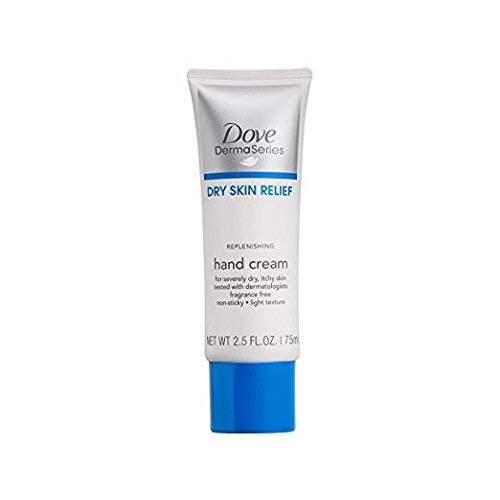 Dove Derma Series Dry Skin Relief Replenishing Hand Cream, 2.5 fl oz (Pack of 2)
