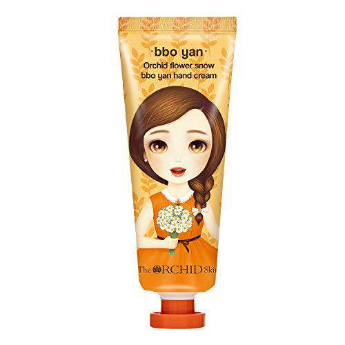 The Orchid Skin] ORCHID FLOWER SNOW BBO YAN HAND CREAM 2.1 oz _ Hand Cream for Dry Hands, Lotion for Women and Unisex, Moisturizer. hydrating hands, healing gloves for dry cracked hands.
