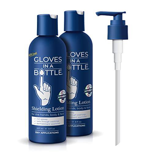 Gloves In A Bottle Shielding Lotion With Dispenser, 8 Oz (Pack of 2)