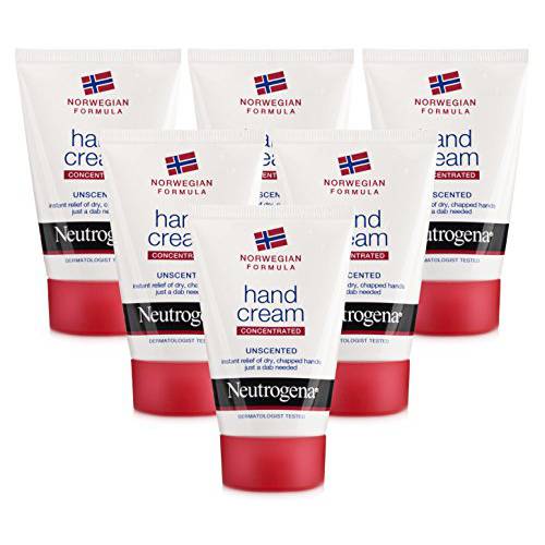 Neutrogena Concentrated Hand Cream, Unscented, Norwegian Formula,Travel Size (1.69 Ounce, Pack of 6)