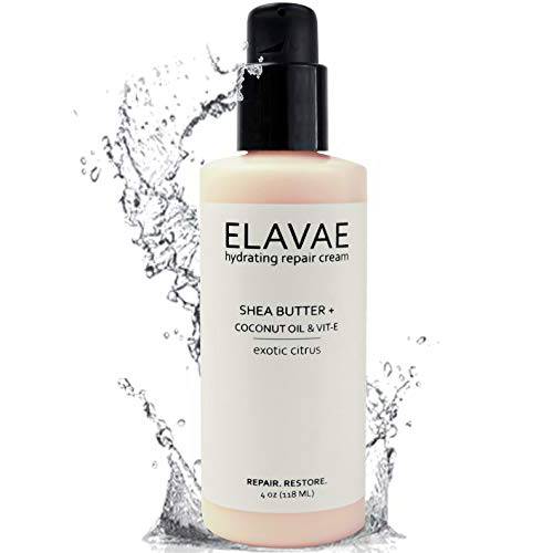 ELAVAE Ultra Hydrating Foot and Hand Repair Cream with Shea Butter, Vitamin E and Coconut Oil. Moisturizing Body Butter Lotion for Foot, Hand and Dry Skin Care. Moisturizer for Cracked Heel Treatment