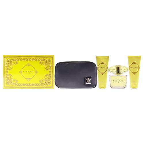 Versace Versace Yellow Diamond Women 3oz EDT Spray, 3.4oz Shower Gel, 3.4oz Body Lotion, Bag 4 Pc Gift Set