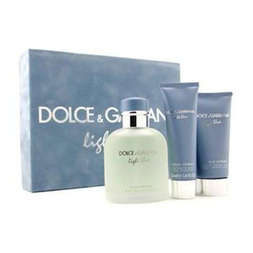 Light Blue by Dolce & Gabbana for Men - 3 Pc Gift Set 4.2oz EDT Spray, 2.5oz After Shave Balm, 1.6oz Shower Gel