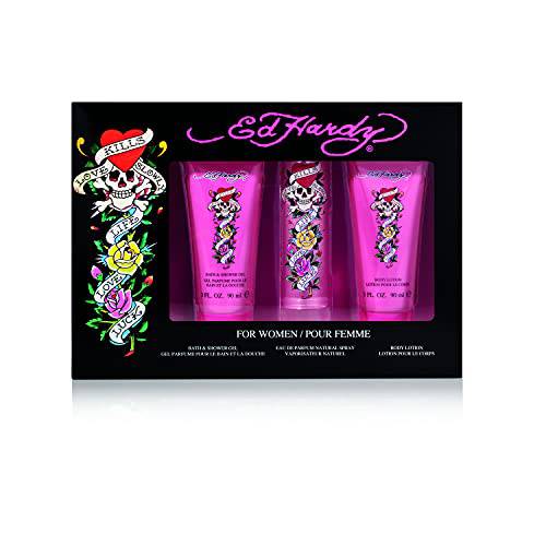 Ed Hardy Women’s Fragrance 3 Piece Gift Set, 1.7 fl. oz. Eau de Parfum