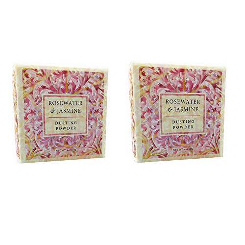 Greenwich Bay Trading Co. Dusting Powder, 4 Ounce, Rosewater & Jasmine - 2 PACK