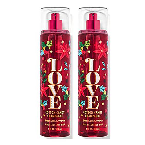 Bath & Body Works Cotton Candy Champagne Fine Fragrance Mist - Value Pack Lot of 2 (Cotton Candy Champagne)