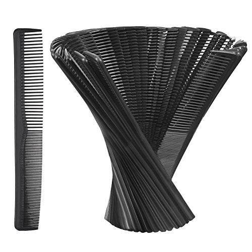Hestya Hair Comb Pocket Size Unbreakable Plastic Hairdressing Styling Combs for Salon or Hotel Hair Care, Black(36 Pack 17.5 cm)