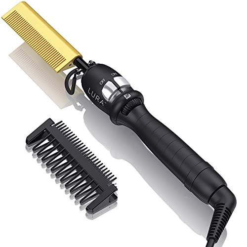 200-500°F Hot Comb Electric for Wigs:Pressing Combs for Black Hair,Electric Straightening Comb for Men,Electric Comb Hair Straightener for Women Thick Hair,Heat Comb for African American Hair