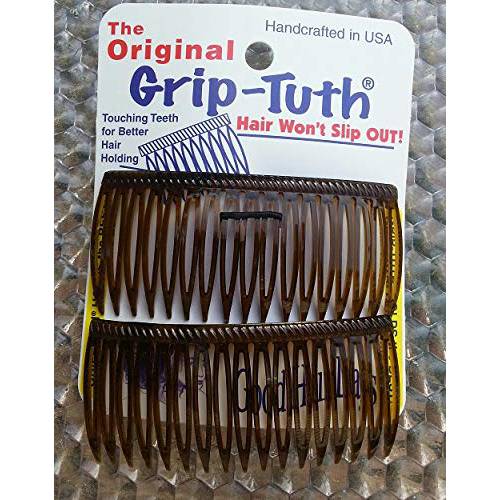 Good Hair Days The Original Grip-Tuth Hair Combs, Set of 2, 40417 Shell 3 1/4 Wide