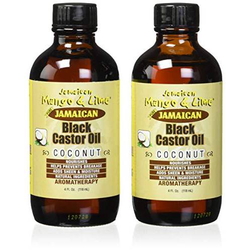 Jamaican Mango & Lime Black Castor Oil With Coconut, 4 oz (Pack of 2)