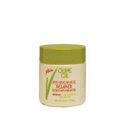 Olive Oil No Base Relaxer Regular, 8oz - Anti Breakage Hair Strengthening Treatment By Vitale VN32