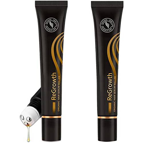 2 PCS Regrowth Organic Hair Serum Roller,Hair Growth for Men and Women,Triple Roll-On Massager Hair Growth Essence,Hair Care Anti Stripping Liquid,For All Hair Types