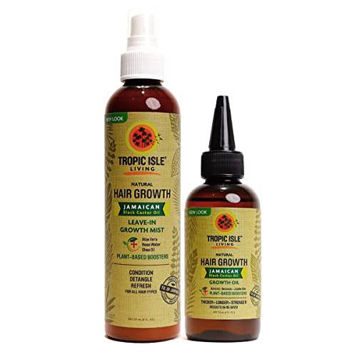 Tropic Isle Living Jamaican Black Castor Oil Hair Growth Oil + Daily Leave-In Conditioner Mist