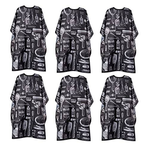 Professional Hair Cut Hairdressing Cape Cloth Waterproof haircutting Apron Salon Barber Gown for Adult Men Women (55 x 47 Inch (Pack of 6))
