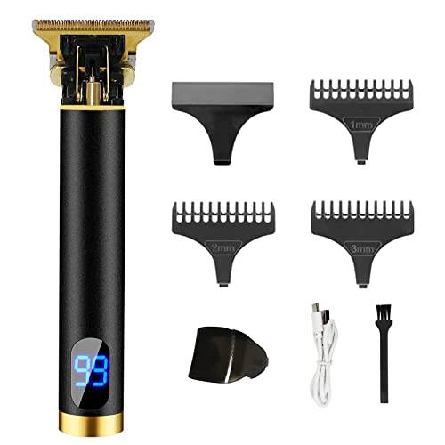 Lyrzzey Hair Clippers Machine for Men, Zero Gap Trimmer, Cordless Shaver Hair Clippers Set, Slicked Back Hair Professional Hair Clipper Rechargeable,Hair Salon Matte Black