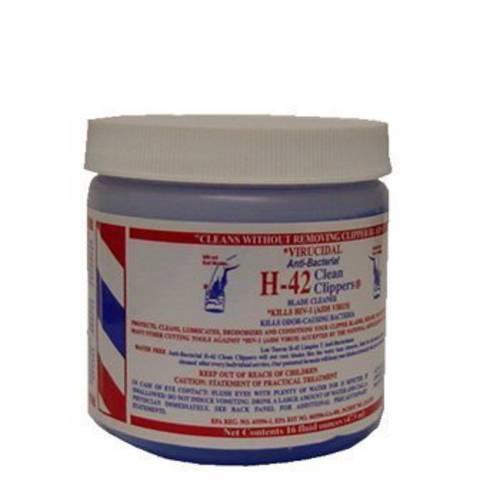 H42 Clipper Cleaner 16 Oz. Jar Virucidal Anti-bacterial by H-42