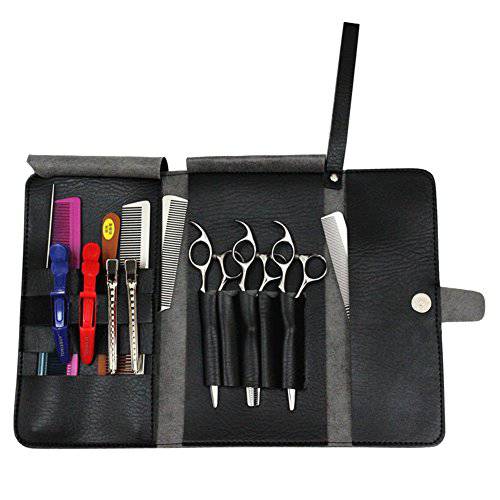 Olpchee PU Leather Salon Scissors Shear Holder Pouch Case Barber Tools Holster Bag for Hairdressers Hair Stylist