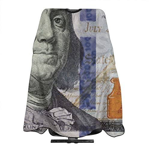 NELife 100 Dollar Bill Haircut Apron Professional Salon Cape Polyester Baber Cape With Adjustable Telescopic Buckle for Adult 55 X 66