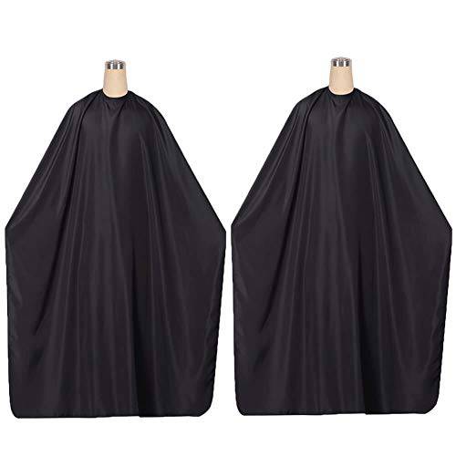 2 Pcs Professional Hair Salon Cape with Adjustable Snap Closure/65x49inch Black Waterproof Hair Cutting Coloring Styling Gown, Beauty Supplies Makeup Cape Hairdressing Cape for Hair Stylist