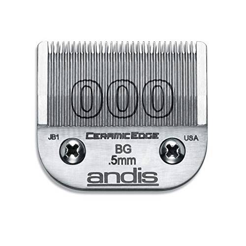 Andis – 64480, Ceramic Edge Carbon-Infused Detachable 0.5mm Clipper Blade - Close Cutting, Body Grooming Blades - Compatible With Most Andis, Oster A5, Series Clipper - Size 1/50 Cut Length, Chrome